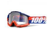 100% Accuri Clear Lens MX Offroad Goggles Federal