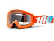 100% Strata Clear Lens Youth MX Goggles Orange