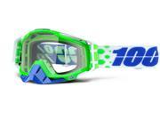 100% Racecraft Alchemy 2016 MX Goggles Blue Green White Clear Lens