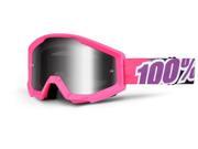 100% Strata MX Goggles Mirror Lens Bubble Gum Pink Silver