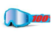 100% Accuri Acidulous Cyan MX Goggles Blue Orange Blue Mirror Lens