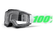 100% Accuri Newsworthy MX Goggles White Green Clear Lens