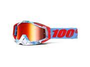 100% Racecraft Bobora 2016 MX Goggles Blue Orange Red Mirror Lens