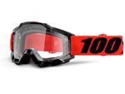100% Accuri Clear Lens Youth MX Goggles Inferno Black Red