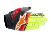 Alpinestars Techstar Venom Mens MX Offroad Gloves Red Yellow Fluorescent Black XL
