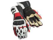 Cortech Latigo 2 RR Leather Gloves White Red MD