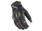 Joe Rocket Cyntek Womens Leather Gloves Empire Black Red White Blue LG