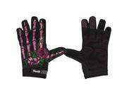 Lethal Threat Gloves Womens Short Cuff Textile Rose Bone Pink MD