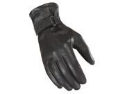 Power Trip Jet Black Lined Womens Leather Gloves Black MD