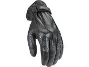 Power Trip Jet Black Womens Leather Gloves Perf Black MD