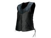 Z1R Colt Womens Leather Vest Black 2XL