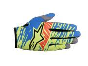 Alpinestars Racer Braap Youth MX Offroad Gloves Blue Lime Green Red MD