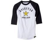 Factory Effex Rockstar Mens 3 4 Sleeve Baseball T Shirt White Black LG