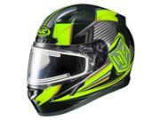 HJC CL 17 Striker Snow Helmet w Electric Shield Hi Viz Neon Yellow Black LG