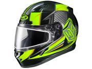 HJC CL 17 Striker Snow Helmet w Frameless Dual Lens Shield Hi Viz Neon Yellow Black MD