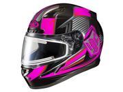HJC CL 17 Striker Snow Helmet w Electric Shield Neon Pink Black LG
