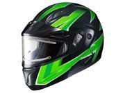 HJC CL MAX 2 Ridge Modular Snow Helmet w Electric Shield Green Black MD
