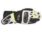Alpinestars SP 1 2016 Mens Leather Gloves Black White Yellow Fluorescent MD