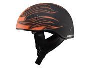 Gmax GM65 Flame Half Helmet Black Orange MD