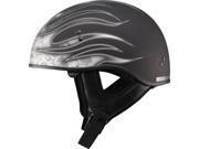 G max Gm65 Flame Half Helmet Flat Black dark Silver Xs G1657333