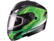 Gmax GM54 Terrain Modular Snowmobile Helmet Black Green SM