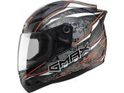 G max Gm69 Full Face Mayhem Helmet Black silver hi vis Orange 2xl