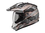 Gmax GM11 Adventure Dual Sport Helmet Flat Black Hi Vis Orange LG