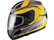 Gmax GM44 Glacier Snowmobile Helmet Yellow Silver Black SM