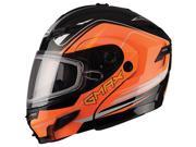Gmax GM54 Terrain Modular Snowmobile Helmet Black Hi Vis Orange MD