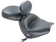 Mustang 2 Piece Wide Touring Seat With Driver Backrest Studded Fits 99 03 Yamaha XV1600A Road Star