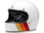 Biltwell Inc. Gringo 2016 Tri Stripe Helmet Gloss White Orange Red MD