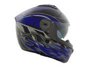 Vega F117 Carbon Fiber Torch Graphic Quick Release Full Face Helmet Blue MD