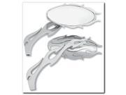 Drag Specialties Flame Oval Mirrors Chrome 0640 0484