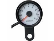 Drag Specialties 1 7 8 Electronic Tachometer Matte Black with White Face 2211 0124