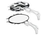 Drag Specialties Flame Oval Mirrors Black 0640 0483