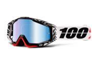 100% Racecraft 2016 MX Goggles w Mirror Lens Zoolander Black White Blue