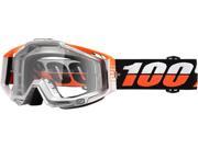 100% Racecraft 2016 MX Goggles w Clear Lens Ultra Black Orange Clear