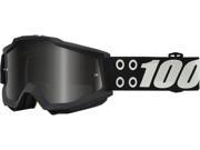 100% Accuri Defcon 1 2016 Snow Goggles Black Silver Mirror Lens