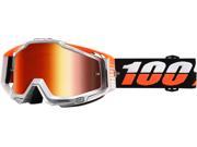 100% Racecraft 2016 MX Goggles w Mirror Lens Ultra Black Orange Red
