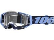 100% Racecraft 2016 MX Goggles w Clear Lens Tie Dye Blue White Clear