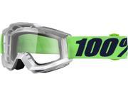 100% Accuri Nova 2016 Snow Goggles Green Clear Lens