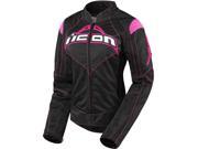 Icon Contra Womens Textile Jacket Black Pink MD