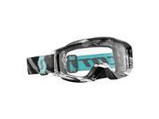 Scott USA Tyrant Zebra 2016 MX Offroad Goggles Gray Turquoise Blue Clear Works Lens