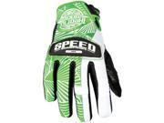 Speed Strength Throttle Body Womens Leather Mesh Gloves Green White LG