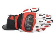 Alpinestars SPX Air Carbon Mens Leather Gloves Black White Red MD