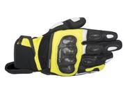 Alpinestars SPX Air Carbon Mens Leather Gloves Black Yellow 3XL