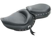 Mustang 1 Piece Wide Studded Touring Seat Black Fits 04 09 Harley XL 883C Sportster Custom EFI