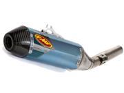 FMF Racing Factory 4.1 RCT Slip On Muffler W Titanium Mid Pipe Anodized Blue W Carbon Tip 044373