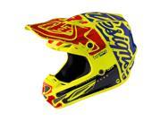 Troy Lee Designs SE4 Factory Carbon Moto Helmet Yellow Red Blue LG