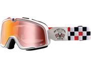 100% Barstow Legend 2016 Mens MX Offroad Goggles Red Mirror White Black OS